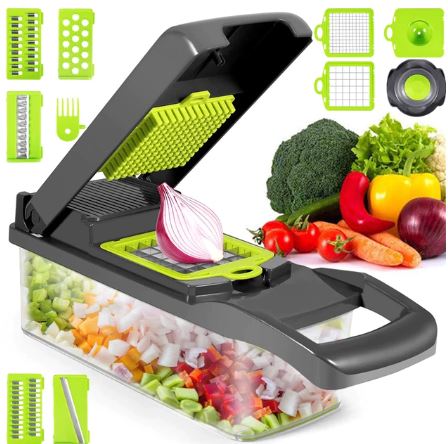 Multifunctional Vegetable Preparer (Cutter, Shredder, Slicer, Grater, Slicer, Julienne, and Chopper)